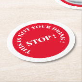 Funny stop - Trinktext Runder Pappuntersetzer (Angewinkelt)