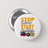 Funny Stopp zu reden und Chalking Pool Hall Bi Button (Vorne & Hinten)