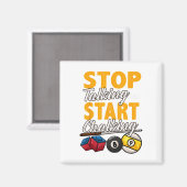 Funny Stopp zu reden und Chalking Pool Hall Bi Magnet (Vorderseite/Rückseite)