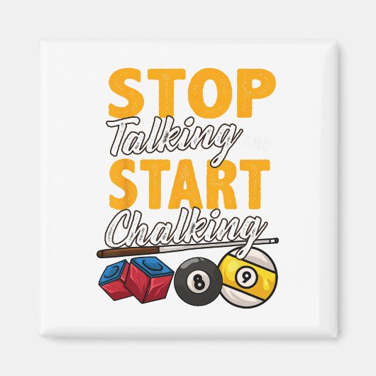 Funny Stopp zu reden und Chalking Pool Hall Bi Magnet (Vorne)
