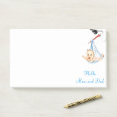 Funny Stork Baby Post-it® Notes Post-it Klebezettel (Auf Schreibtisch)