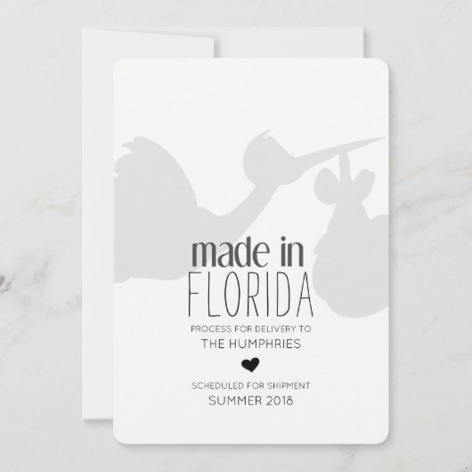 Funny Stork Delivery Pregnancy Ankündigung (Vorderseite)