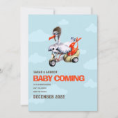 Funny Stork Gender Neutral Einfache Niedliche Schw Ankündigung (Vorderseite)