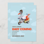 Funny Stork Gender Neutral Einfache Niedliche Schw Ankündigung (Vorne/Hinten)