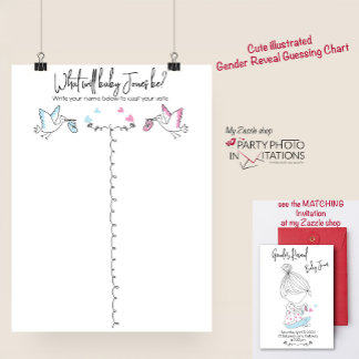 Funny Stork Gender Reveal Chart Poster