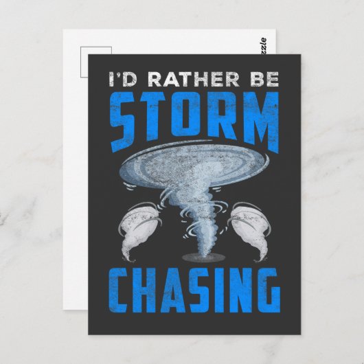 Funny Storm Chasing Meteorologie Tornado Fan Postkarte (Vorne/Hinten)