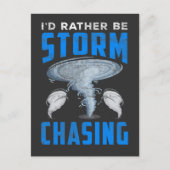 Funny Storm Chasing Meteorologie Tornado Fan Postkarte (Vorderseite)