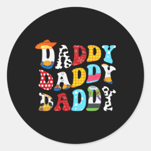 Funny Story Daddy Toy Boy Story Vater Vathers Day  Runder Aufkleber