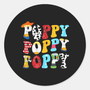 Funny Story Poppy Toy Boy Story Vater Vathers Day  Runder Aufkleber