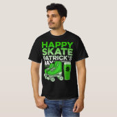 Funny StPatrick's Day Roller Skates Beeer  T-Shirt (Vorne ganz)