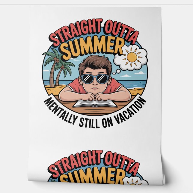 Funny "Straight Outta Summer" Back to School  Tapete (Abrollen)
