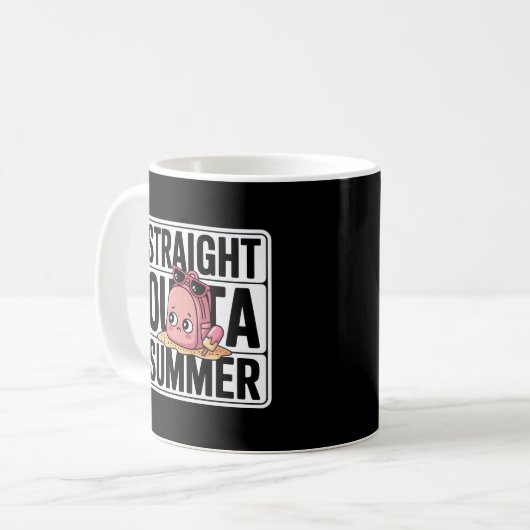 Funny Straight Outta Summer Kawaii Rucksack Kaffeetasse (Vorderseite Links)