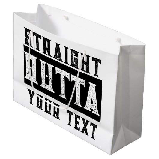 Funny 'Straight Outta Your Text' Große Geschenktüte (Vorderseite Schrägansicht)