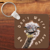 Funny Strauß Schlüsselanhänger Gift - Mach dir kei (Vorderseite)