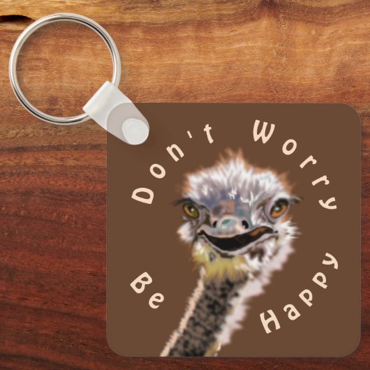 Funny Strauß Schlüsselanhänger Gift - Mach dir kei (Vorderseite)