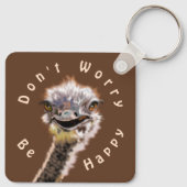 Funny Strauß Schlüsselanhänger Gift - Mach dir kei (Rückseite)