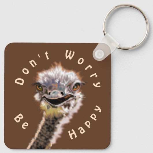 Funny Strauß Schlüsselanhänger Gift - Mach dir kei (Rückseite)