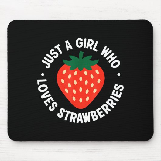 Funny Strawberry Art For Girls Women Fruit Strawbe Mousepad (Vorne)