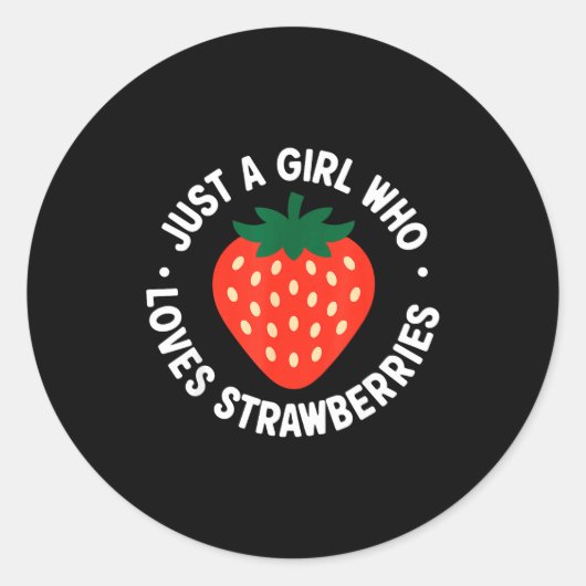 Funny Strawberry Art For Girls Women Fruit Strawbe Runder Aufkleber (Vorderseite)