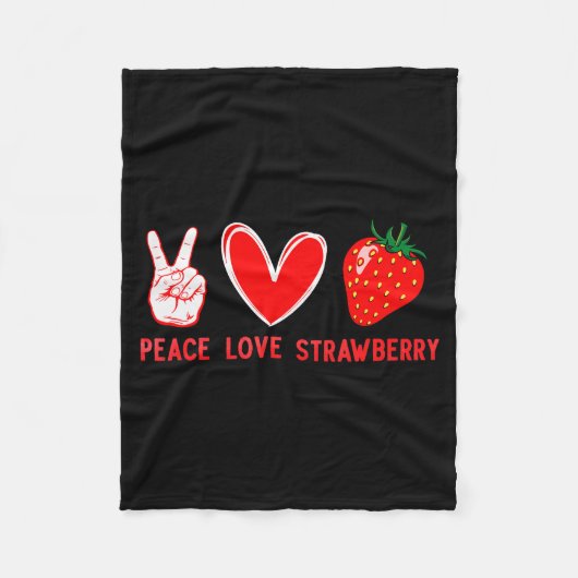 Funny Strawberry Art For Men Women Fruit Strawberr Fleecedecke (Vorderseite)