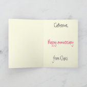 Funny Strawberry & Cream Quirky Cartoon Liebe Art Karte (Innenseite)