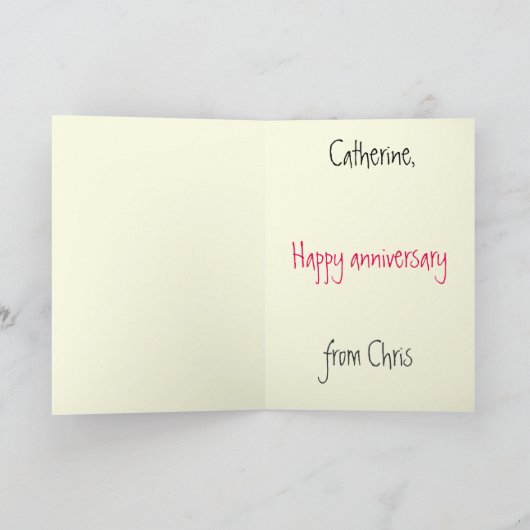 Funny Strawberry & Cream Quirky Cartoon Liebe Art Karte (Innenseite)