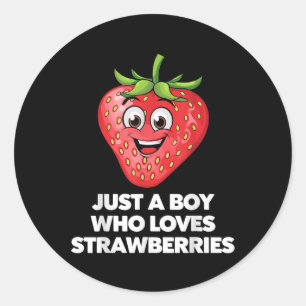 Funny Strawberry Design for Boys Men Frucht Strawb Runder Aufkleber