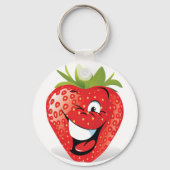 Funny Strawberry Doodle Clip Art Schlüsselanhänger (Vorderseite)