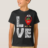 Funny Strawberry Fruit Lover Eater - I Liebe Straw T-Shirt (Vorderseite)