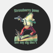 Funny Strawberry Jams But My Sig Don't  Runder Aufkleber (Vorderseite)