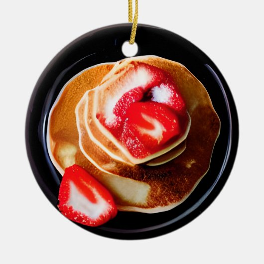 Funny Strawberry Pancakes Pub Weihnachten Keramik Ornament (Vorne)