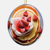 Funny Strawberry Pancakes Pub Weihnachten Keramik Ornament (Links)