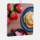 Funny Strawberry Pancakes Pub Weihnachten Keramikornament (Rechts)
