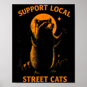 Funny Street Cat Vintag Raccoon Halloween für Men Poster