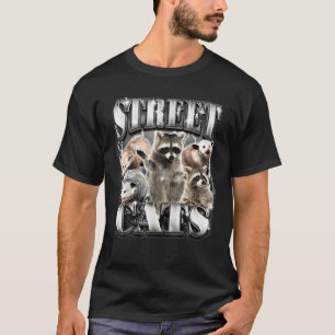 Funny Street Cats Raccoon Possum Vintag Bootleg R T-Shirt