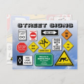 Funny Street (Road) Zeichen Postkarte (Vorne/Hinten)