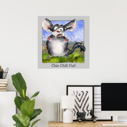 Funny Stress Cartoon Poster Print (Heimbüro)