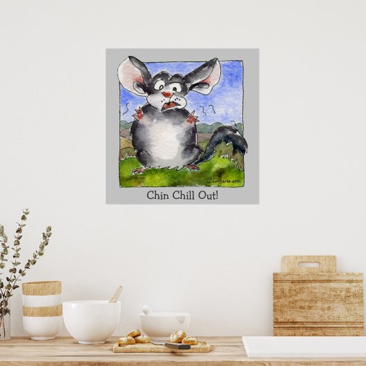 Funny Stress Cartoon Poster Print (Küche)