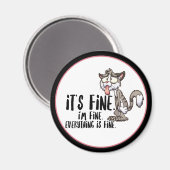 Funny Stressed Angstkatze Magnet (Vorderseite/Rückseite)