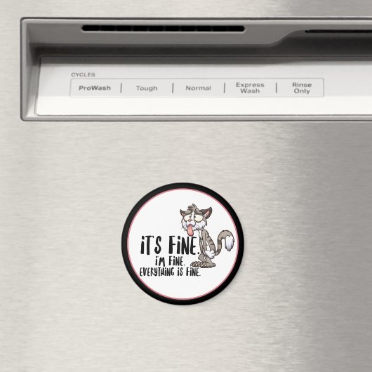 Funny Stressed Angstkatze Magnet (In Situ (Geschirrspüler))