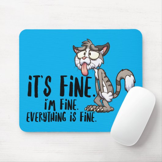 Funny Stressed Angstkatze Mousepad (Mit Mouse)