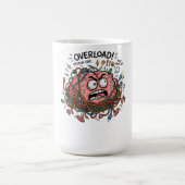 Funny Stressed Brain Overload Tangled Wires Tech E Kaffeetasse (Mittel)