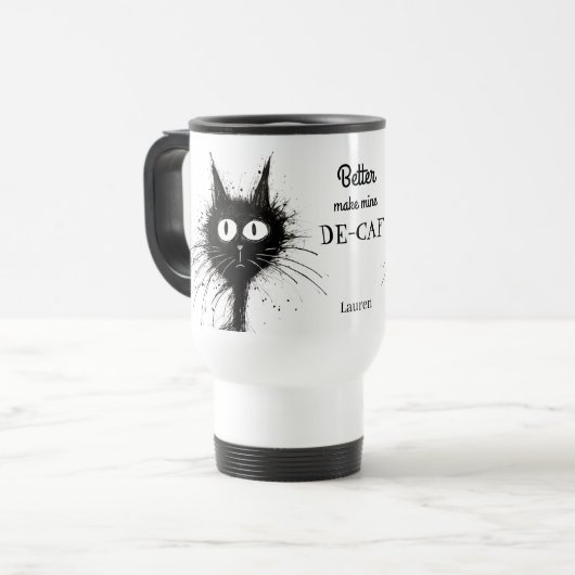 Funny Stressed Cat besser machen Mine De Caf Reisebecher (Vorderseite Links)
