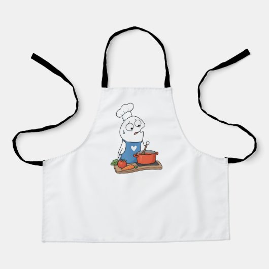 Funny Stressed Cooking Loop Character Apron Schürze (Vorderseite)