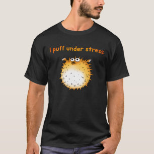 Funny Stressed Puffer Cartoon T-Shirt