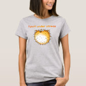 Funny Stressed Puffer Cartoon T-Shirt (Vorderseite)