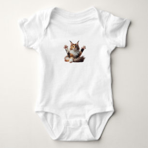 Funny Stretching Maine Coon Kitten Baby Strampler