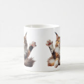 Funny Stretching Maine Coon Kitten Kaffeetasse (Mittel)
