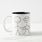 Funny Strichmännchen Couple Kaffee Tasse (Links)