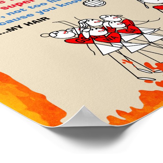 Funny Strichmännchens Netball Team Zitat Poster (Ecke)